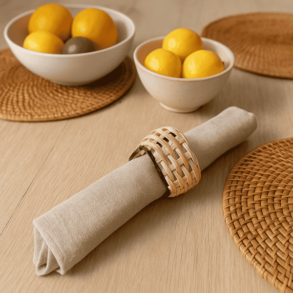 Iron Napkin Rings | Triangular Cane Set of 4 Rustic Decor