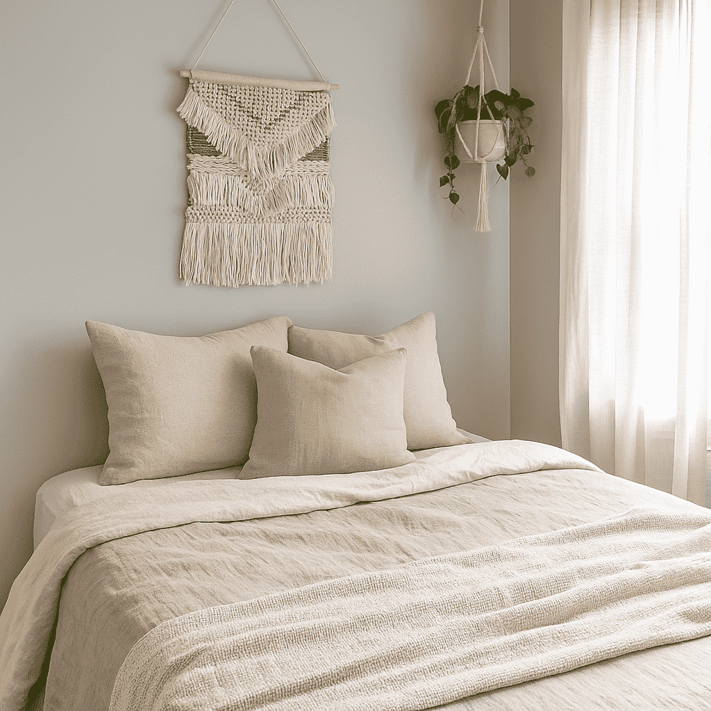 Handwoven Fringe Wall Hanging – Wool &amp; Cotton