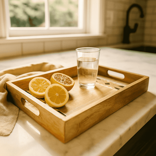 Handcut Mango Wood Tray | Sustainable Wooden Serving Tray