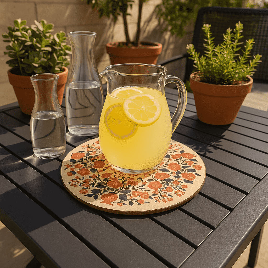 Vintage Botanical Laminated MDF & Cork Trivet