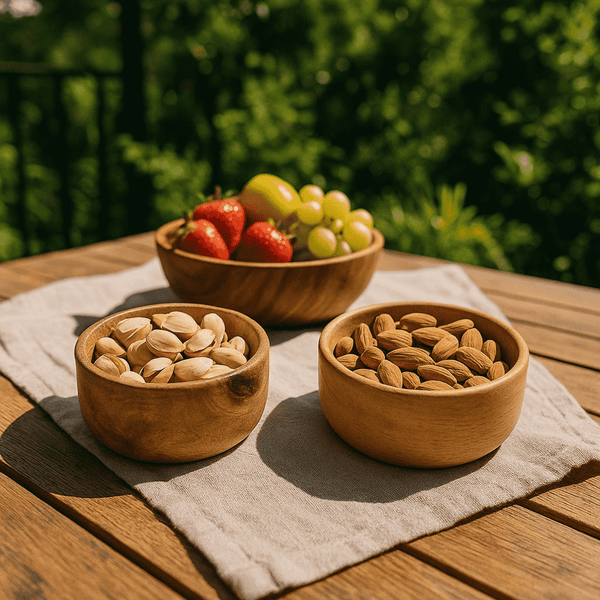 Acacia Bowls Set | Classic Handcrafted Serving Set of 2