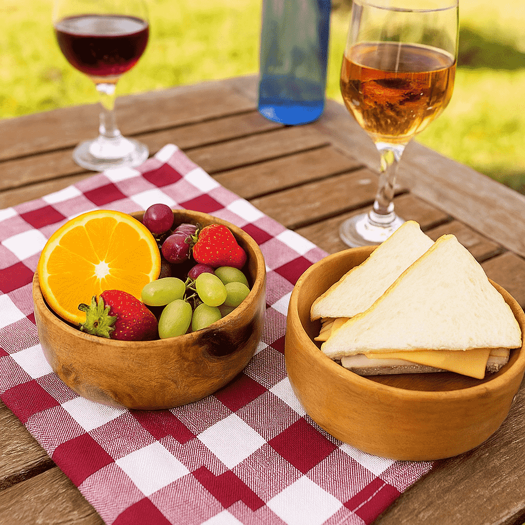 Classic Acacia Wood Bowls Set – Handcrafted Serving Bowls