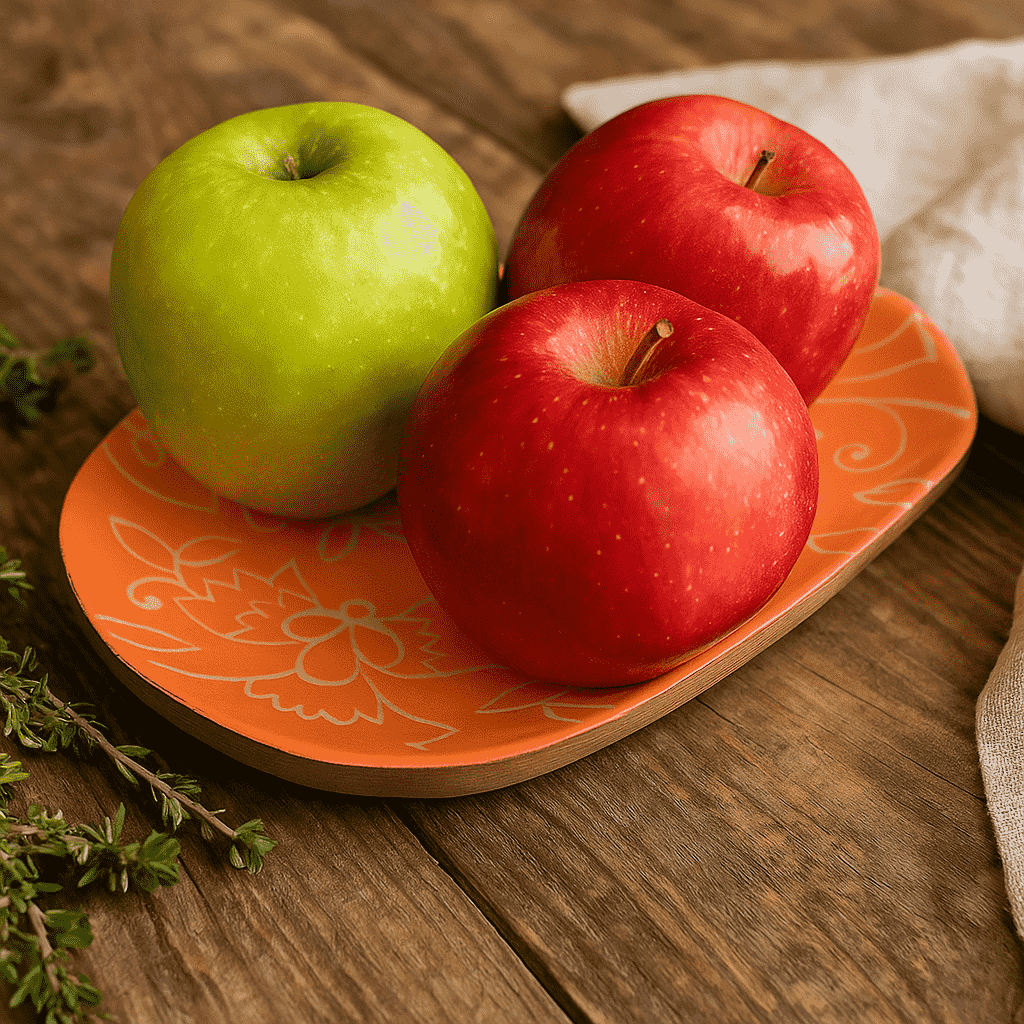 Floral Handpainted Mango Wood Oval Platter – Artisan Serving Tray