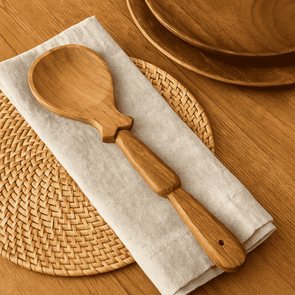 Handcut Acacia Wood Serving Spoon – Natural Aussie Kitchens