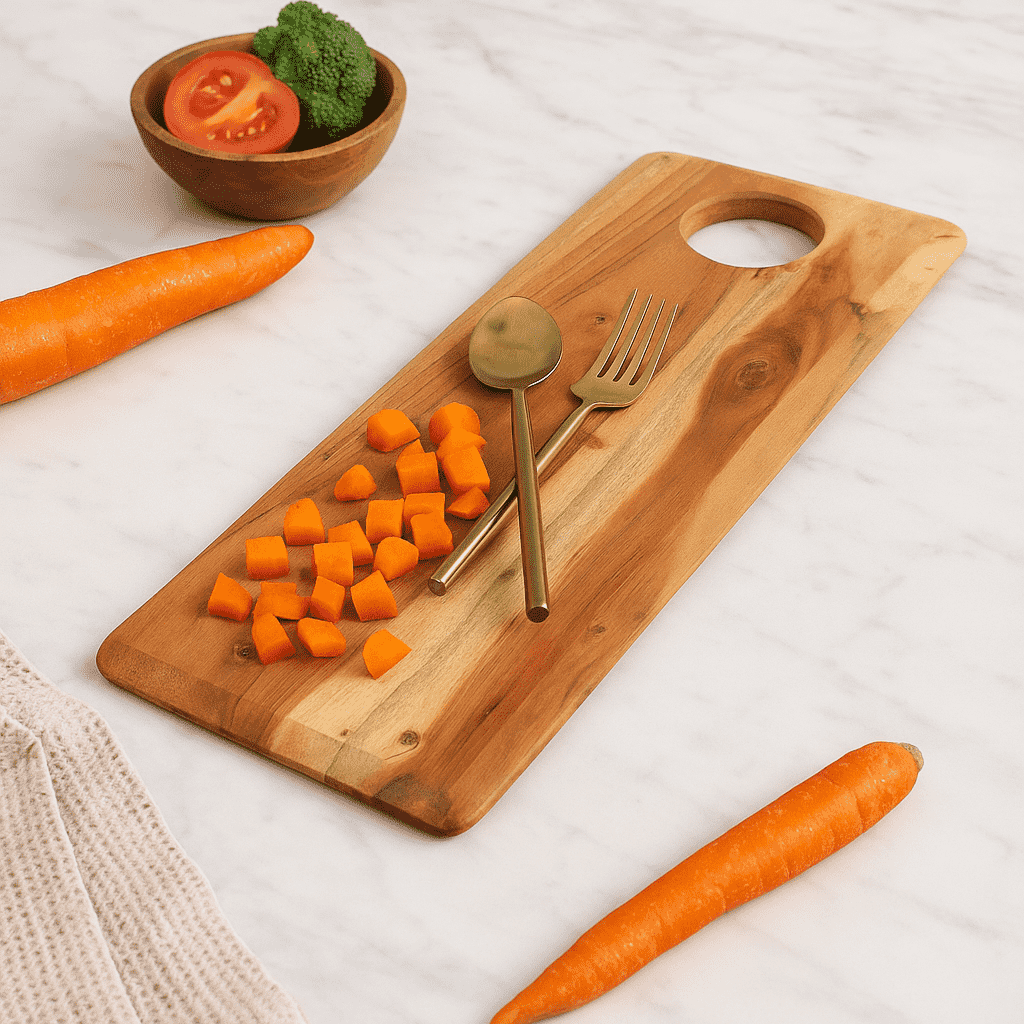 Classic Acacia Wood Chopping Board – Handcut Solid Wood Chopping Board