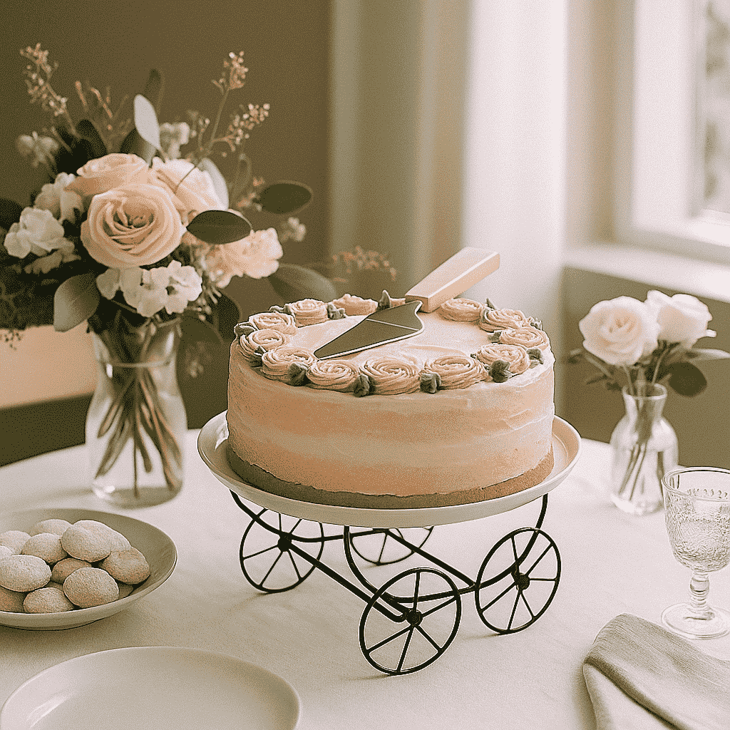 Handcrafted Resin Cake Stand Set – Pedestal Server & Coasters