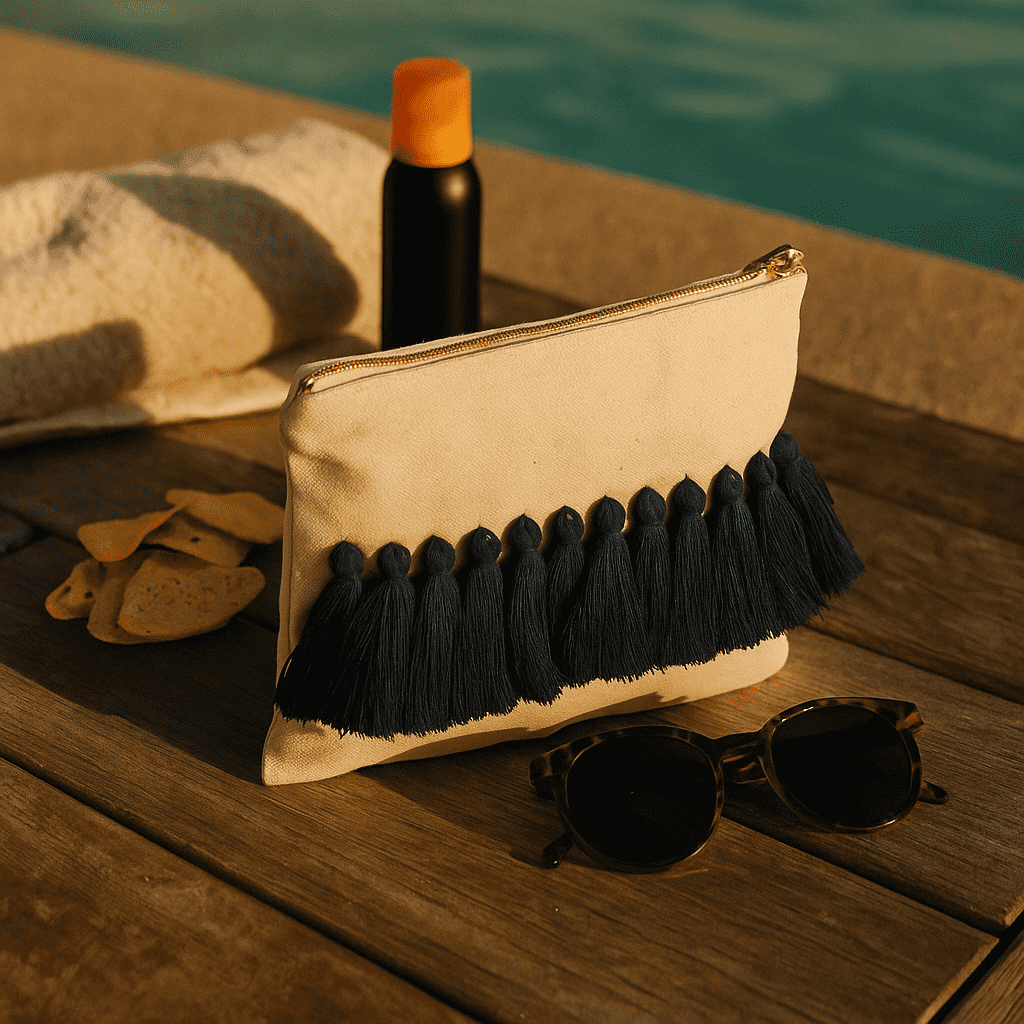Handmade Tasseled Cotton Travel Pouch