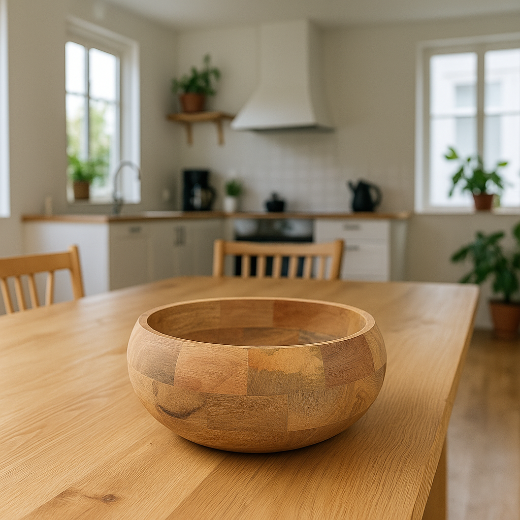 Hand Turned Wooden Salad Bowl – Minimalist