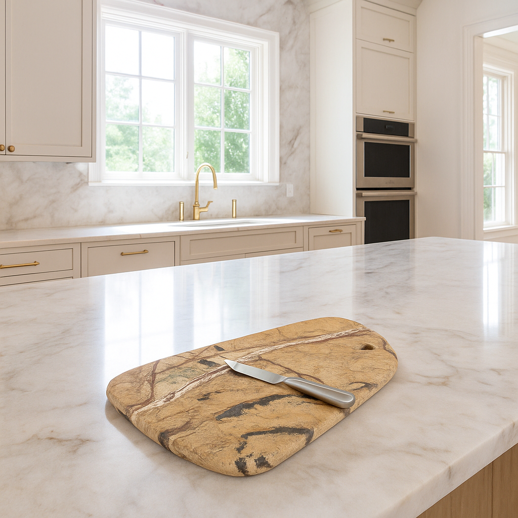 Abstract Cut Natural Marble Cheese Board - Gleemium Online Shop