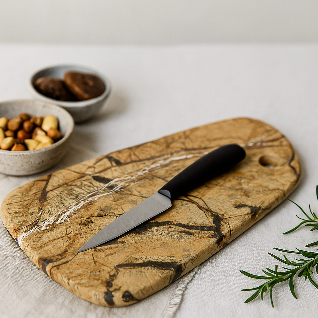Abstract Cut Natural Marble Cheese Board - Gleemium Online Shop