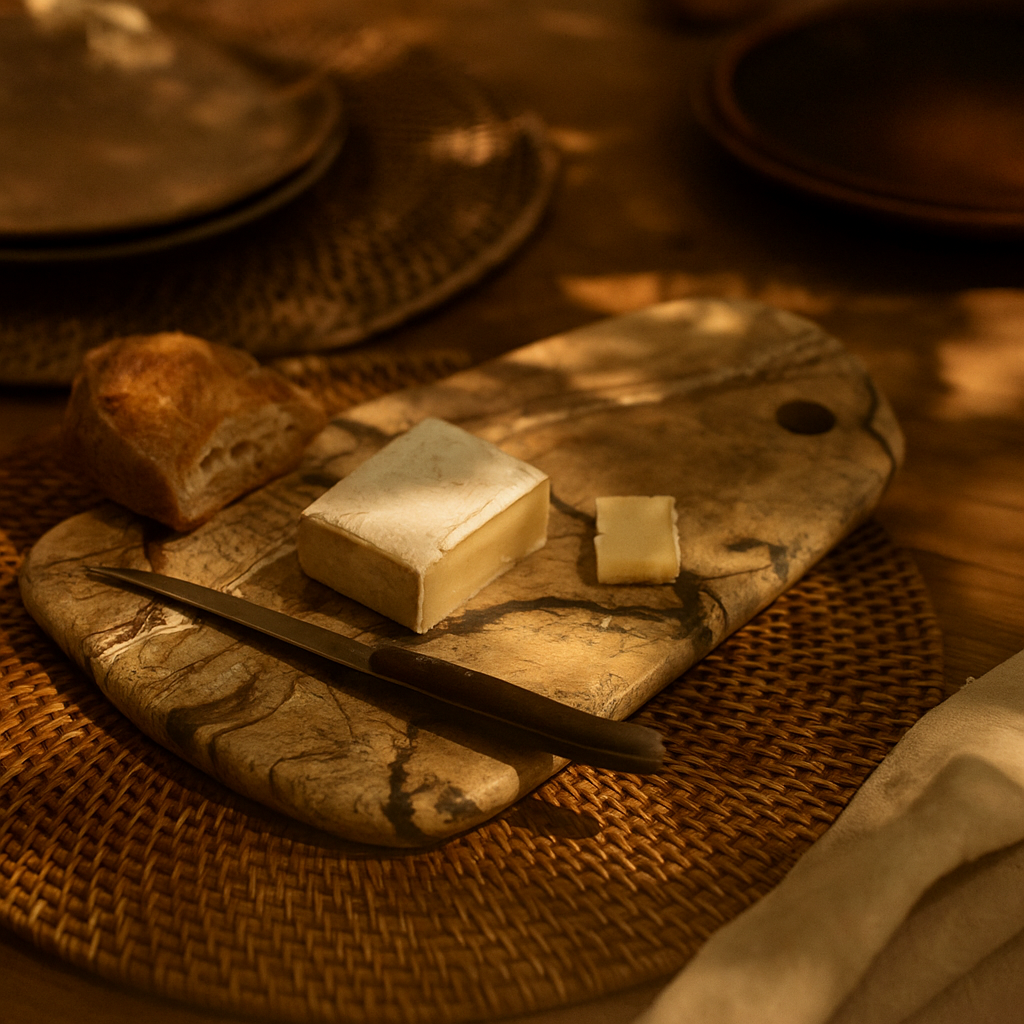 Abstract Cut Natural Marble Cheese Board - Gleemium Online Shop