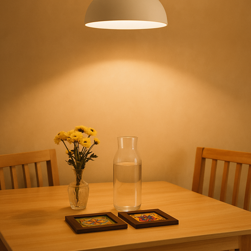 Hand Painted Framed Coasters – Parchment Leather Set of 2