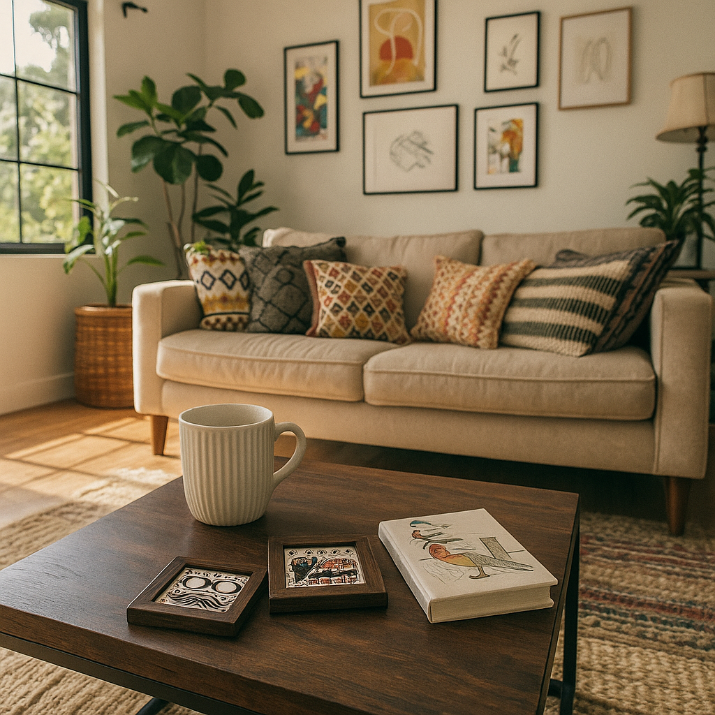 Hand-Painted Framed Coasters – Quirky Set of 2 - Gleemium 