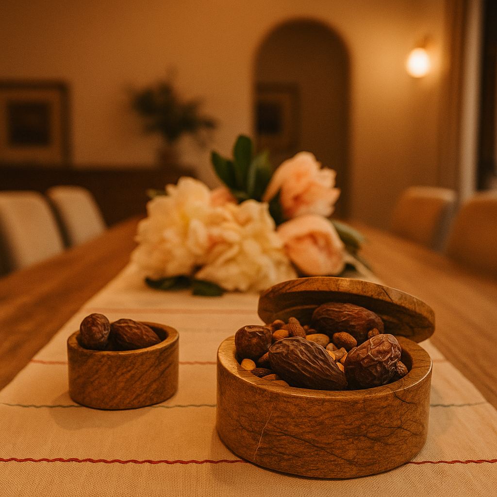 Earthy Marble Snack Bowls – Hand-Carved Set of 2 - Gleemium Online Shop