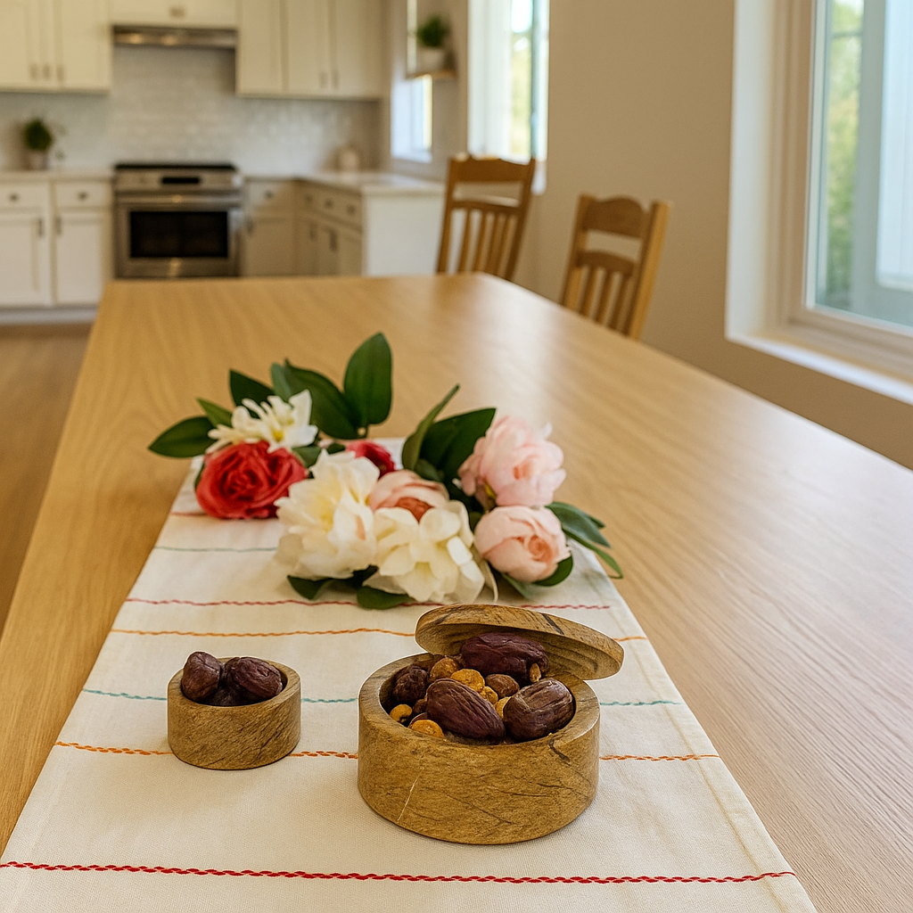Earthy Marble Snack Bowls – Hand-Carved Set of 2