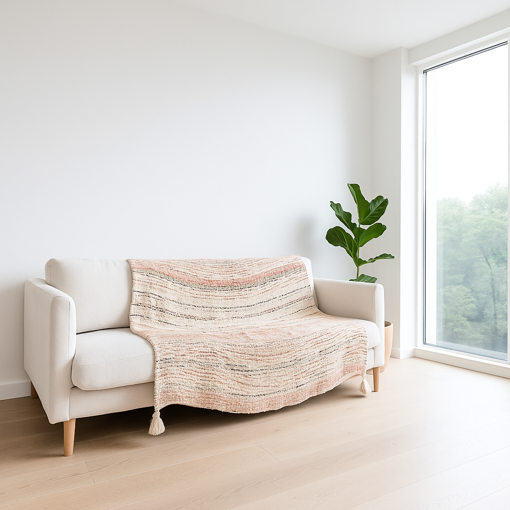 Gleemium Tufted and Handwoven Cozy Throw