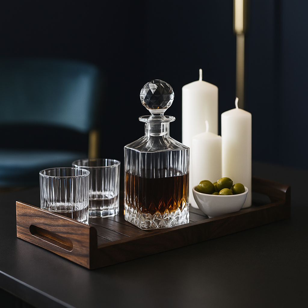 Gleemium Hand Cut Rosewood Serving Tray – Artisan Wooden Serving Tray for Dining & Entertaining 