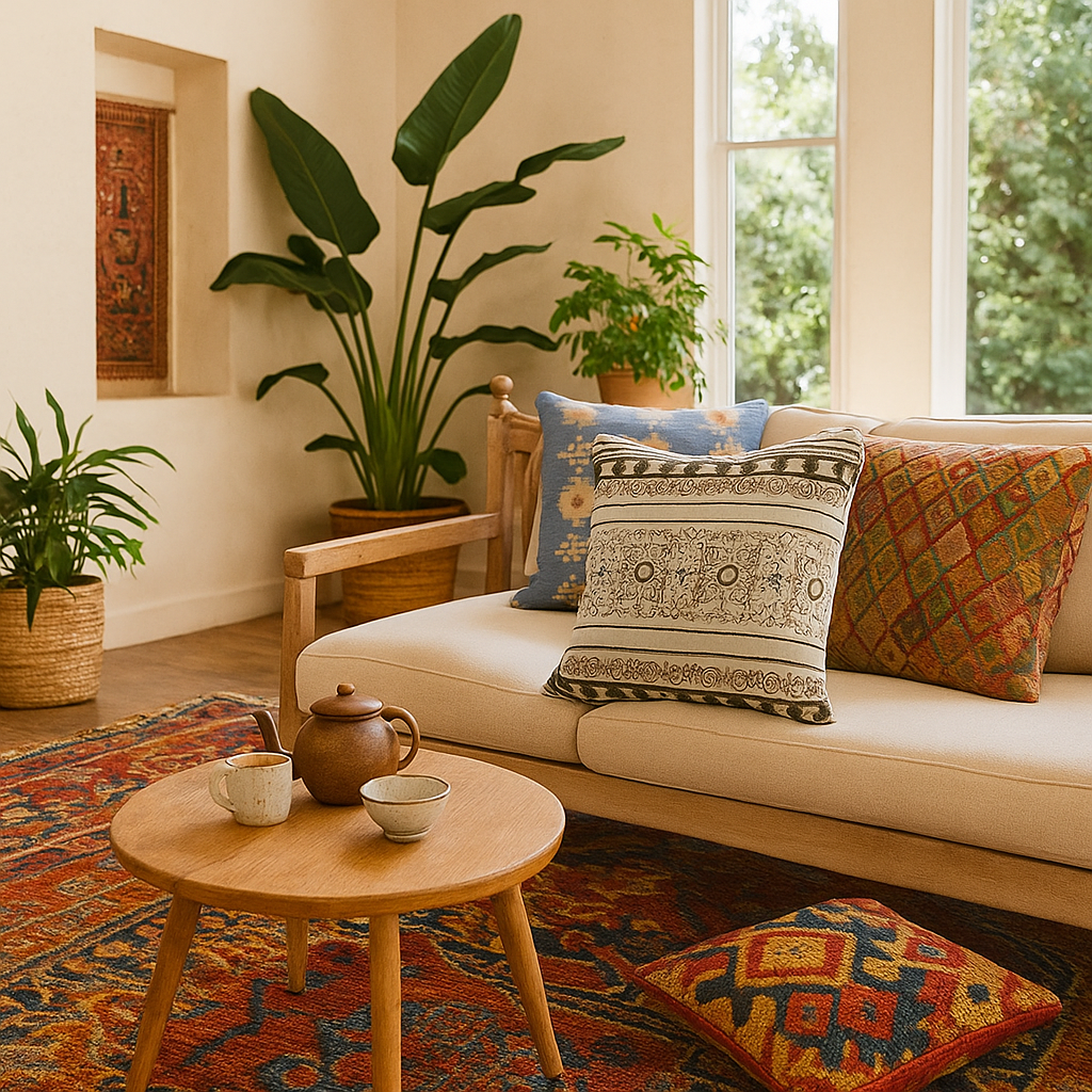 Block Printed Cotton Floral Maximal Cushion Cover - Gleemium Home Decor  Shop 