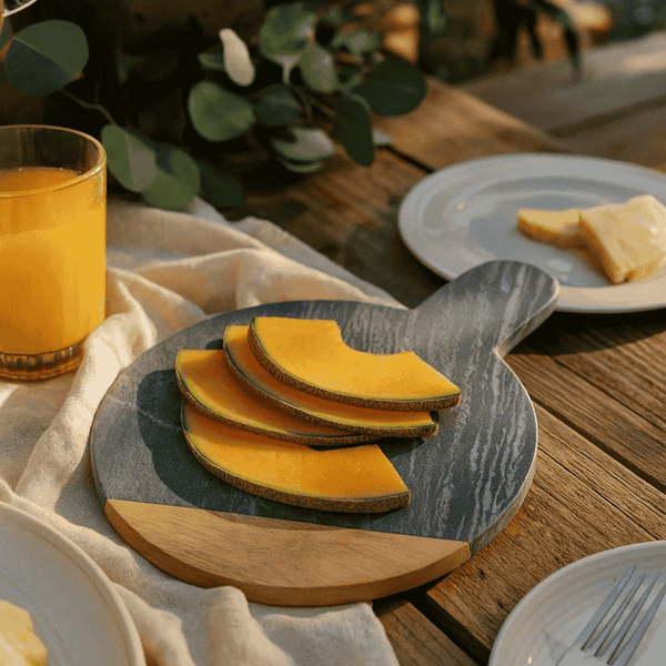 Round Chopping Board | Acacia Wood Marble Handcut Kitchen Board
