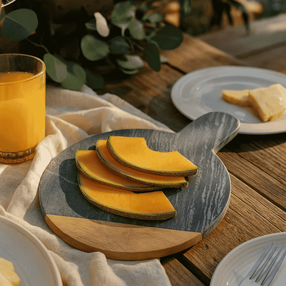 Round Wooden &amp; Stone Chopping Board