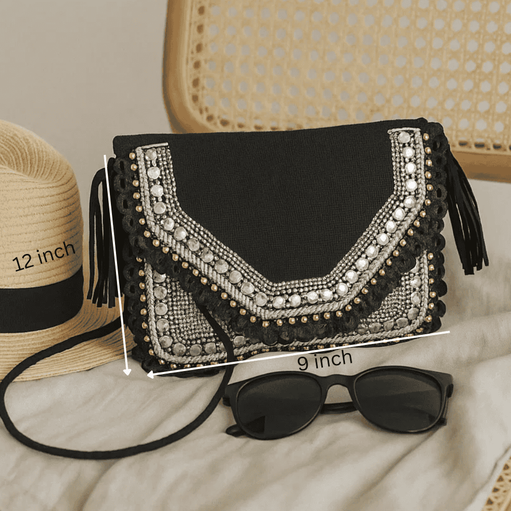 Embroidered Banjara Sling Bag – Handmade Envelope Crossbody