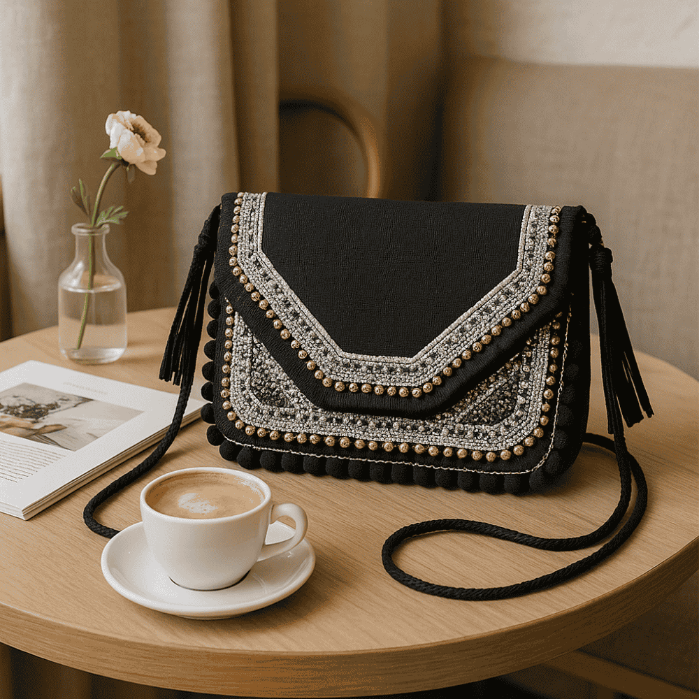 Embroidered Banjara Sling Bag – Handmade Envelope Crossbody