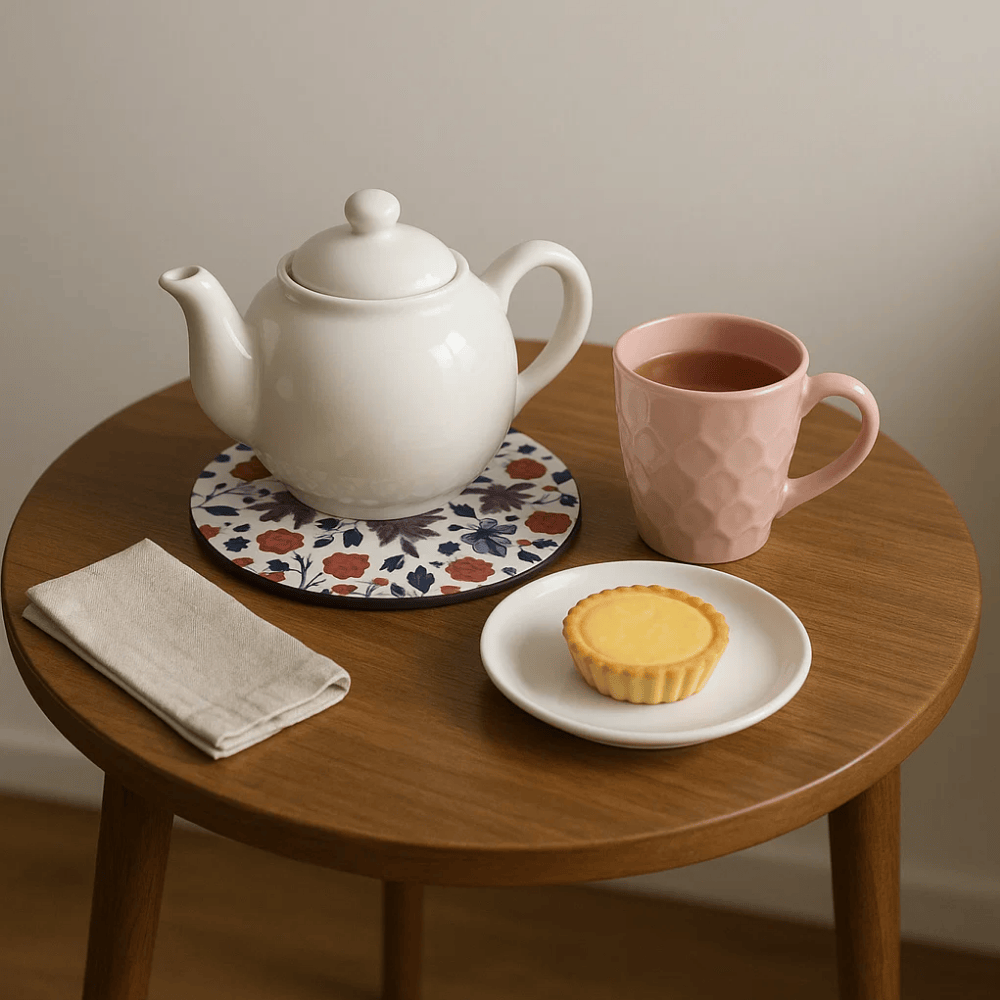 Vibrant Floral Laminated MDF &amp; Cork Trivet