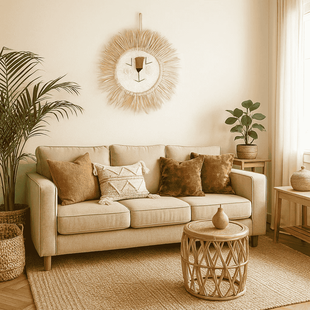 Handmade Cotton Lion Wall Hanging – Whimsical Wall Decor