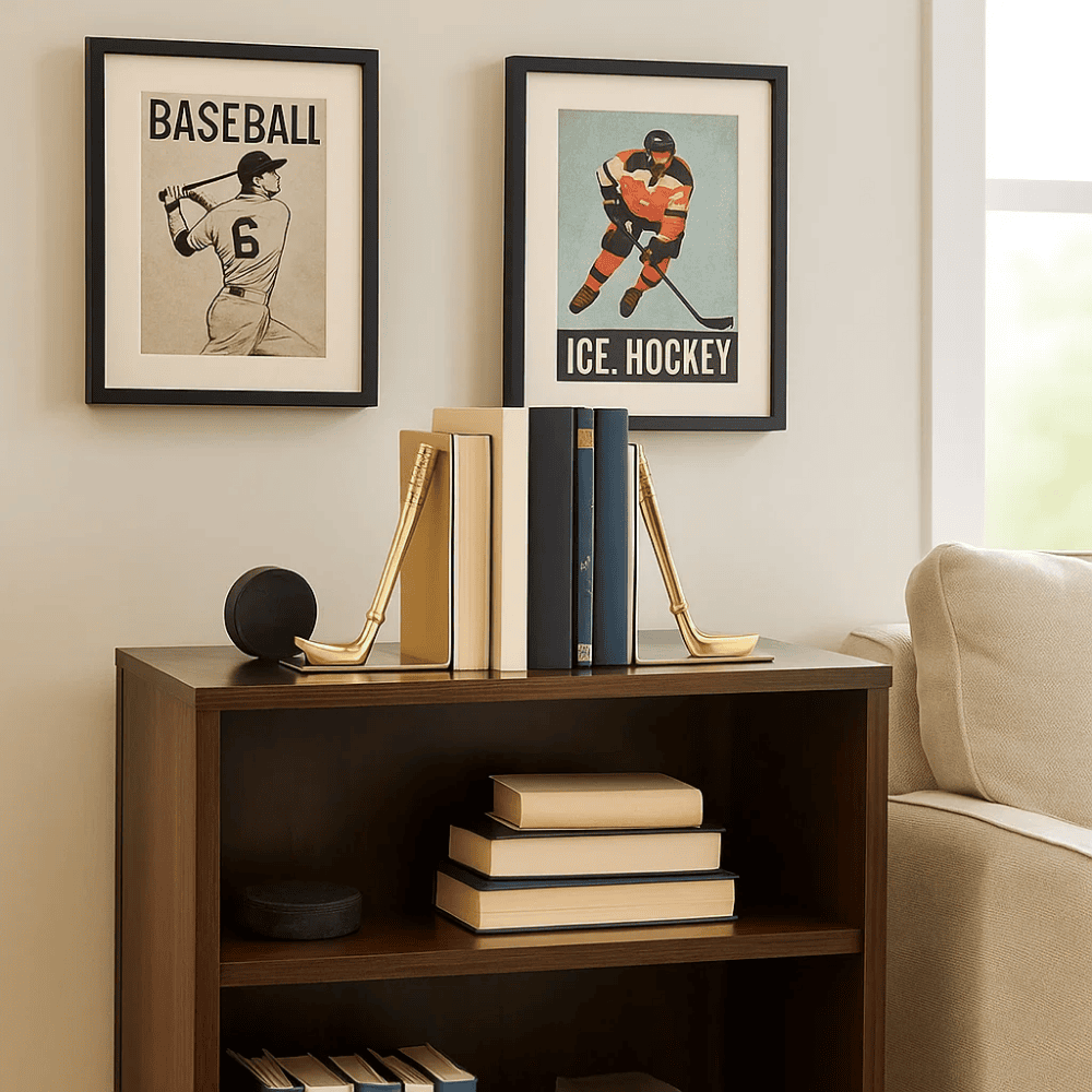 Statement Aluminium Decorative Hockey Bookends (Pair)