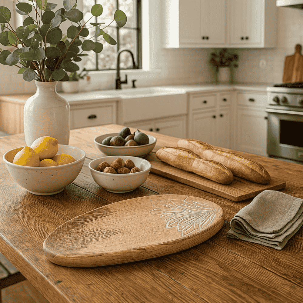 Classic Mango Wood Serving Platter – Handcut Rustic Tray