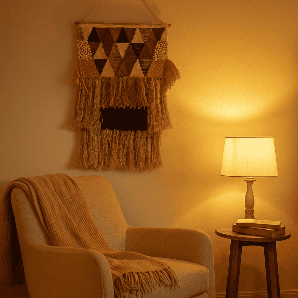 Art Deco Wool Wall Hanging – Layered Fringe Boho Decor