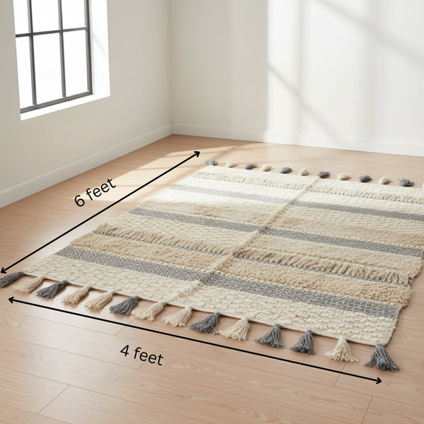 Hand Tufted Smokey Rug – Soft Cotton Texture