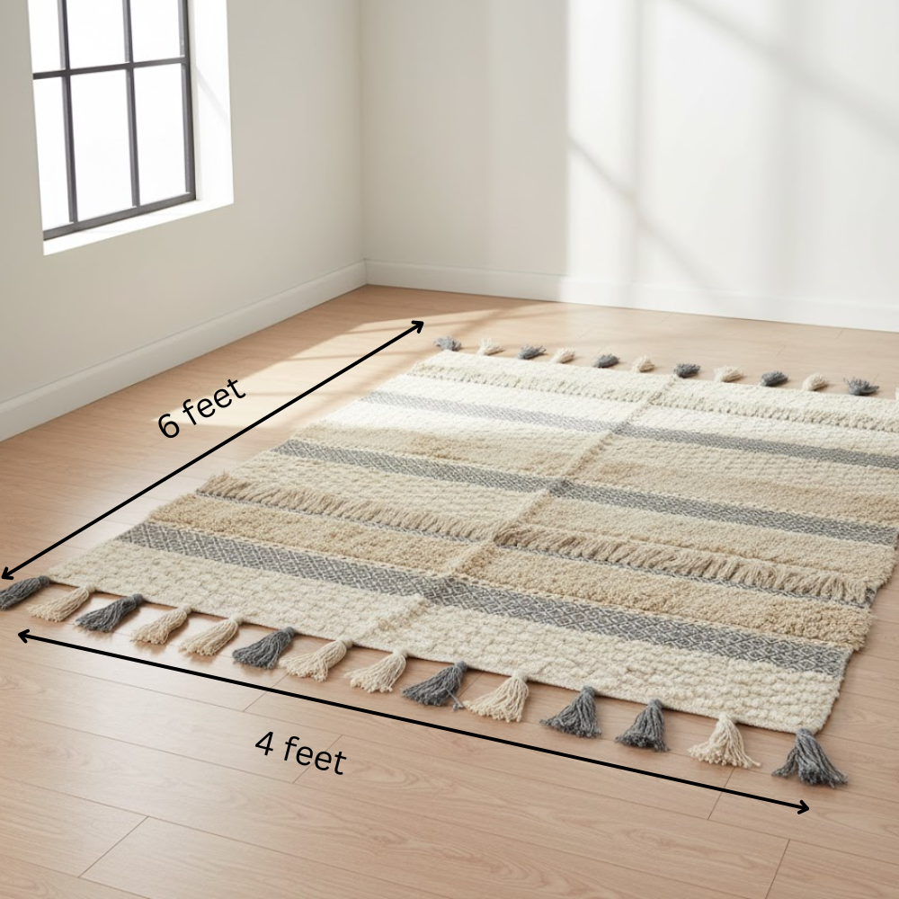 Hand Tufted Smokey Rug – Soft Cotton Texture