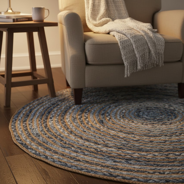 Round Jute Mat – Hand Braided