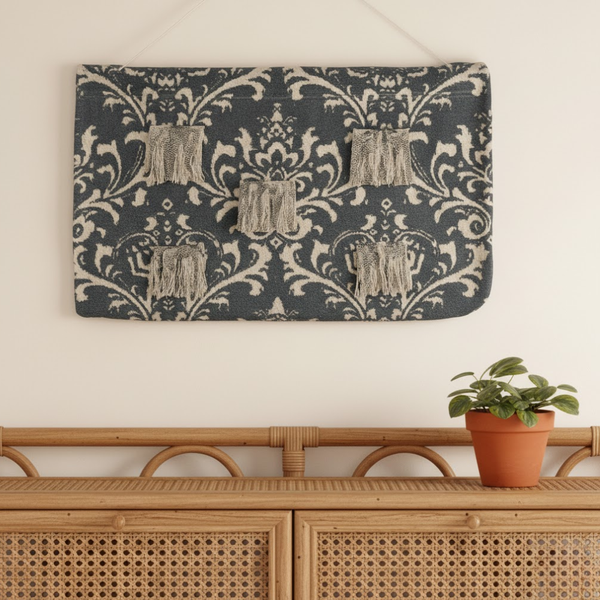 Damask Patchwork Wall Hanging | Cotton Handcrafted Boho Decor