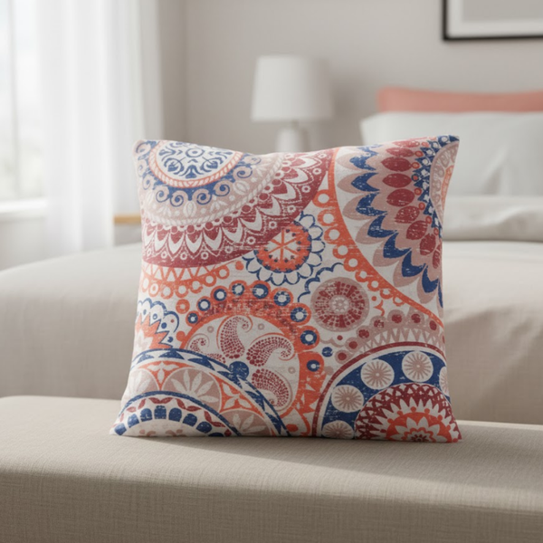 Polyester Cushion Cover | Printed Soft Easy Care Boho Decor