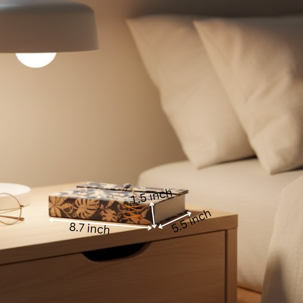 Vintage Recycled Fabric & Paper Journal – Handmade Journal Paper Notebook with Upcycled Fabric Cover