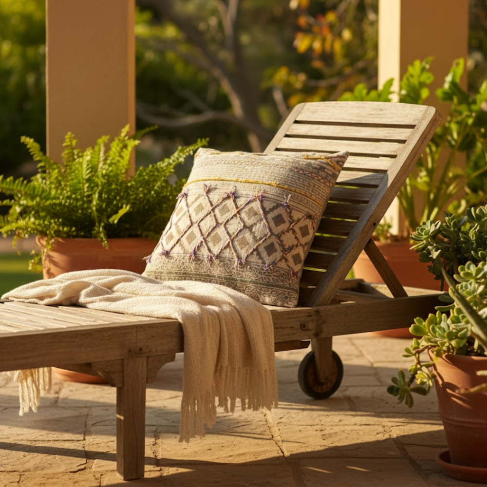 Block Printed Cotton Geometric Maximal Cushion Cover – Handcrafted Cotton Cushion Cover