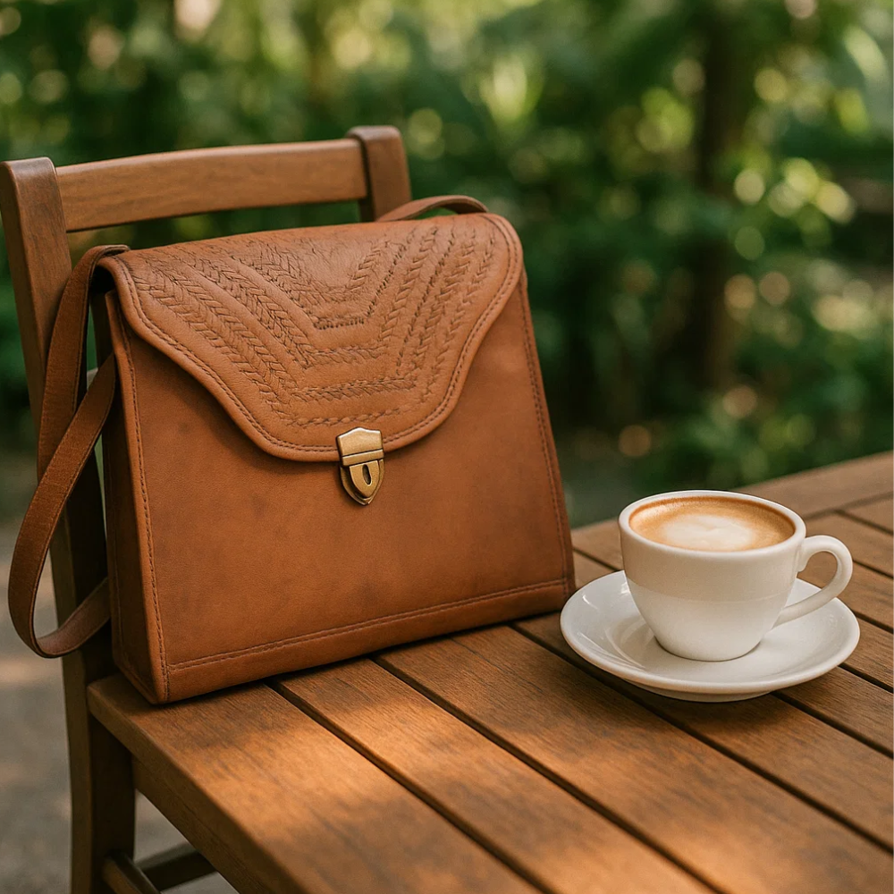 Punch Work Kutch Leather Sling Bag – Genuine Leather