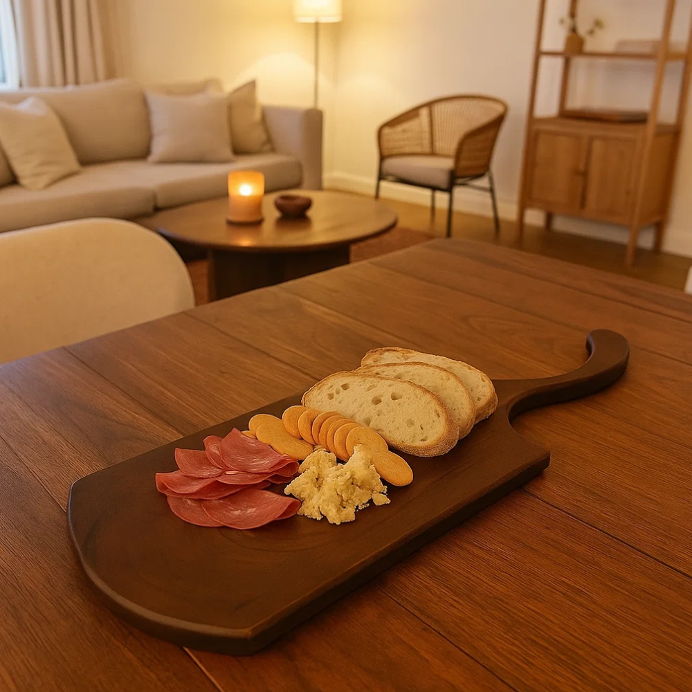 Hand-Cut Acacia Wood Chopping Board – Antibacterial