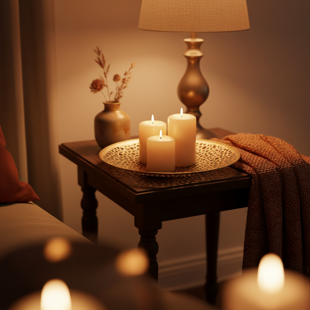 Latticed Iron Decorative Tray – Handcrafted Gold Decor Tray