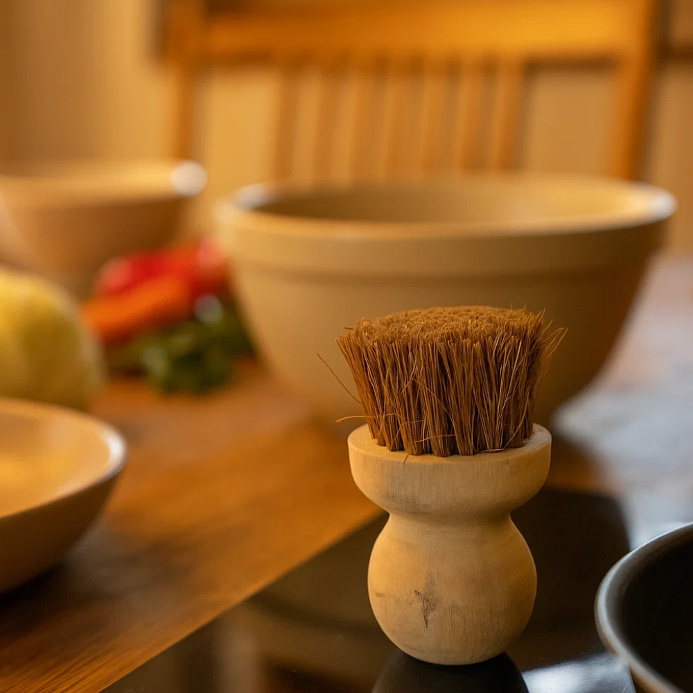 Handmade Coconut Fiber Pan Pot Brush – Eco-Friendly Natural Kitchen Scrubber for Pots & Pans