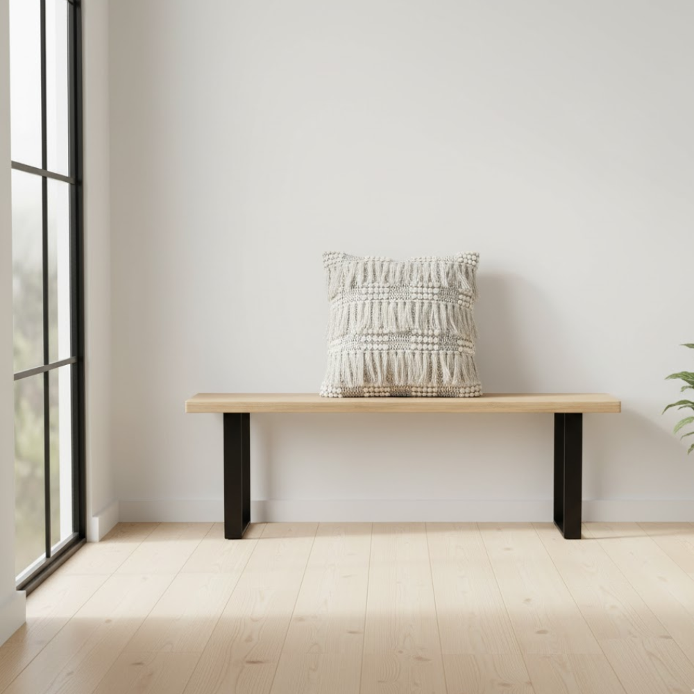 Tufted & Fringed Cotton Cushion Cover – Handwoven Off-White Sofa Cushion Cover with Concealed Zip