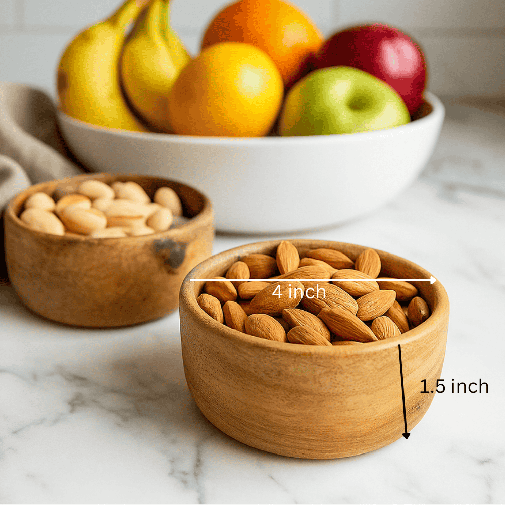 Classic Acacia Wood Bowls Set – Handcrafted Serving Bowls