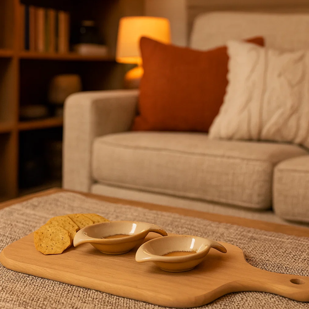 Hand Glazed Ceramic Dip Bowls (Set of 2) – Artisan Ceramic Serveware with Smooth Glaze Finish