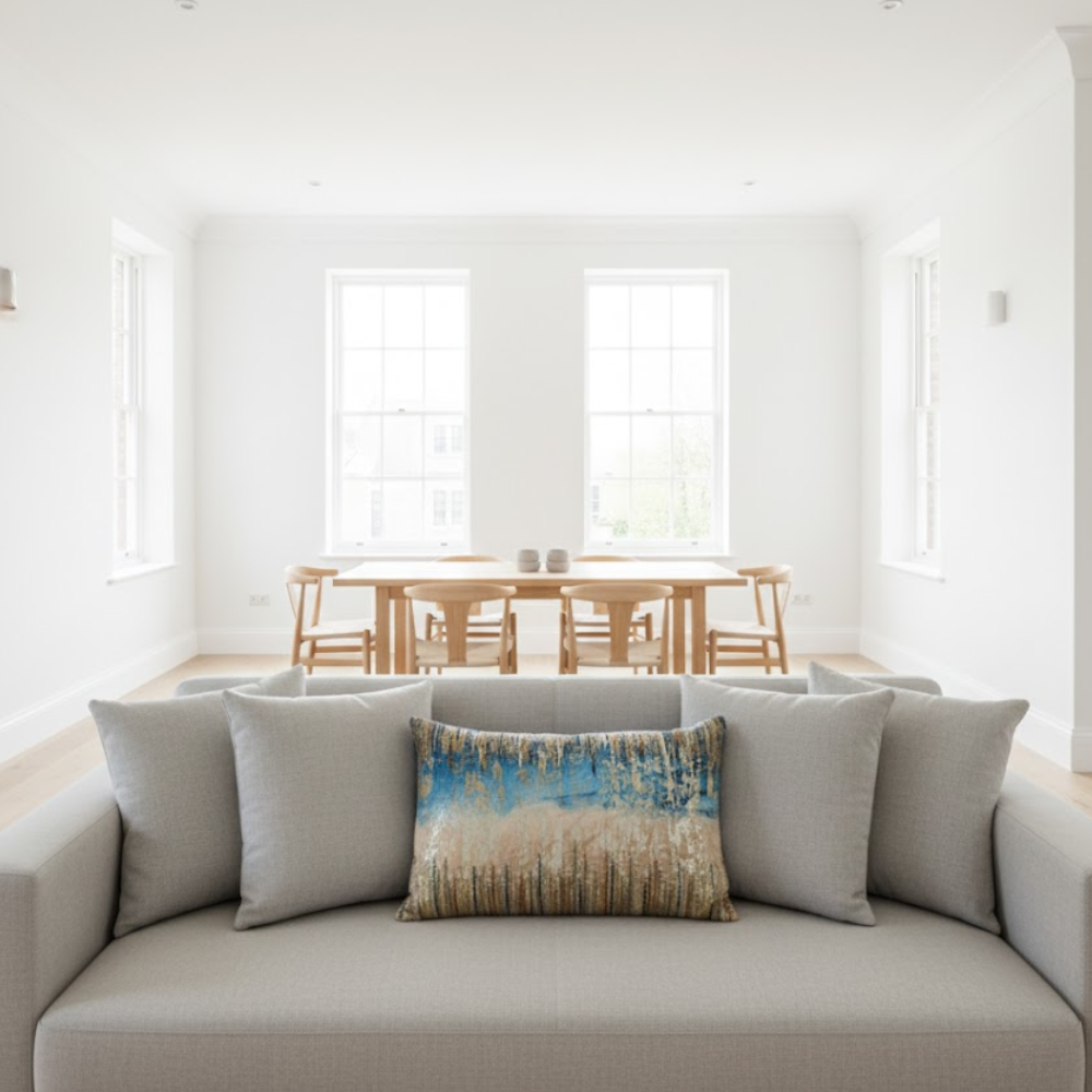 Embroidered Ombre Velvet Lumbar Cushion Cover – Handcrafted Luxury Velvet Cushion