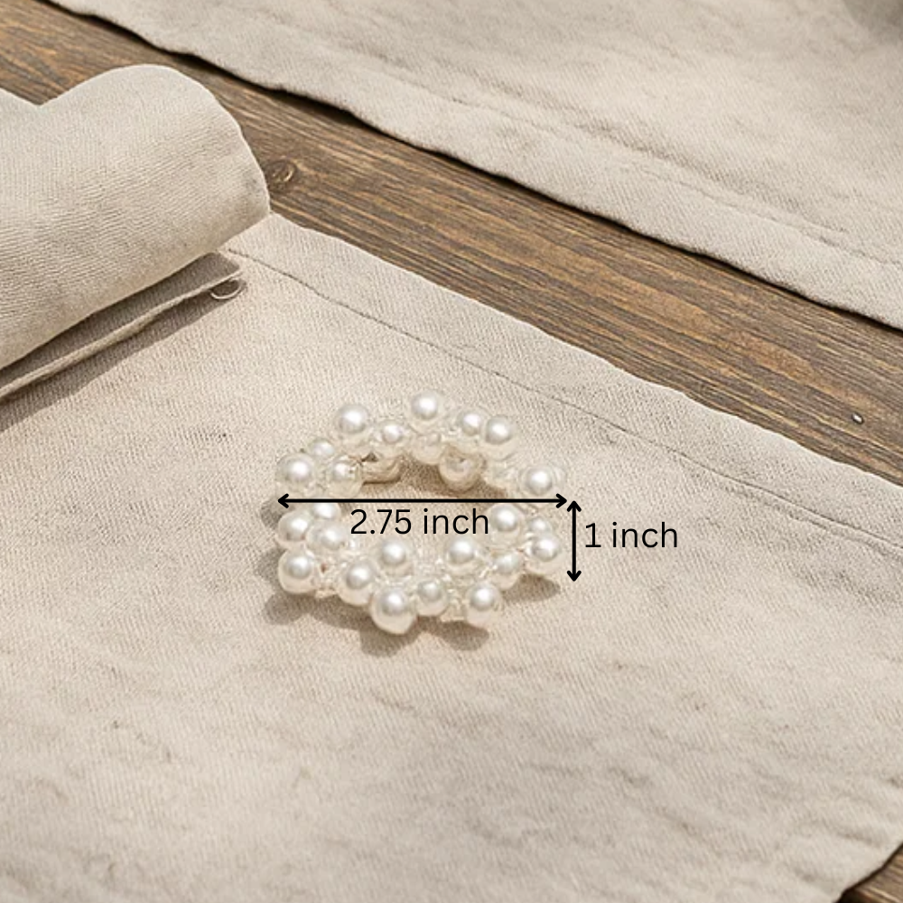 Pearl Embellished Napkin Rings – Set of 4