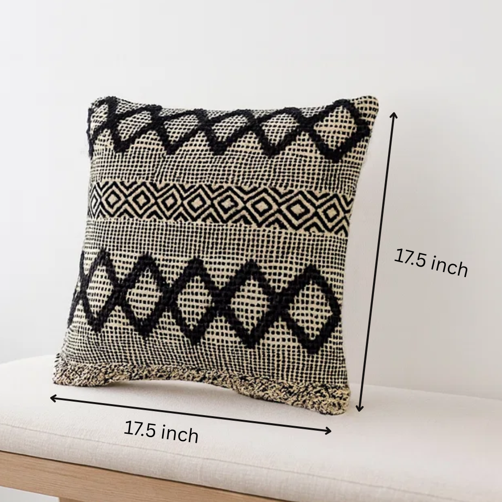 Diamond Monochrome Cushion Cover – Soft Cotton