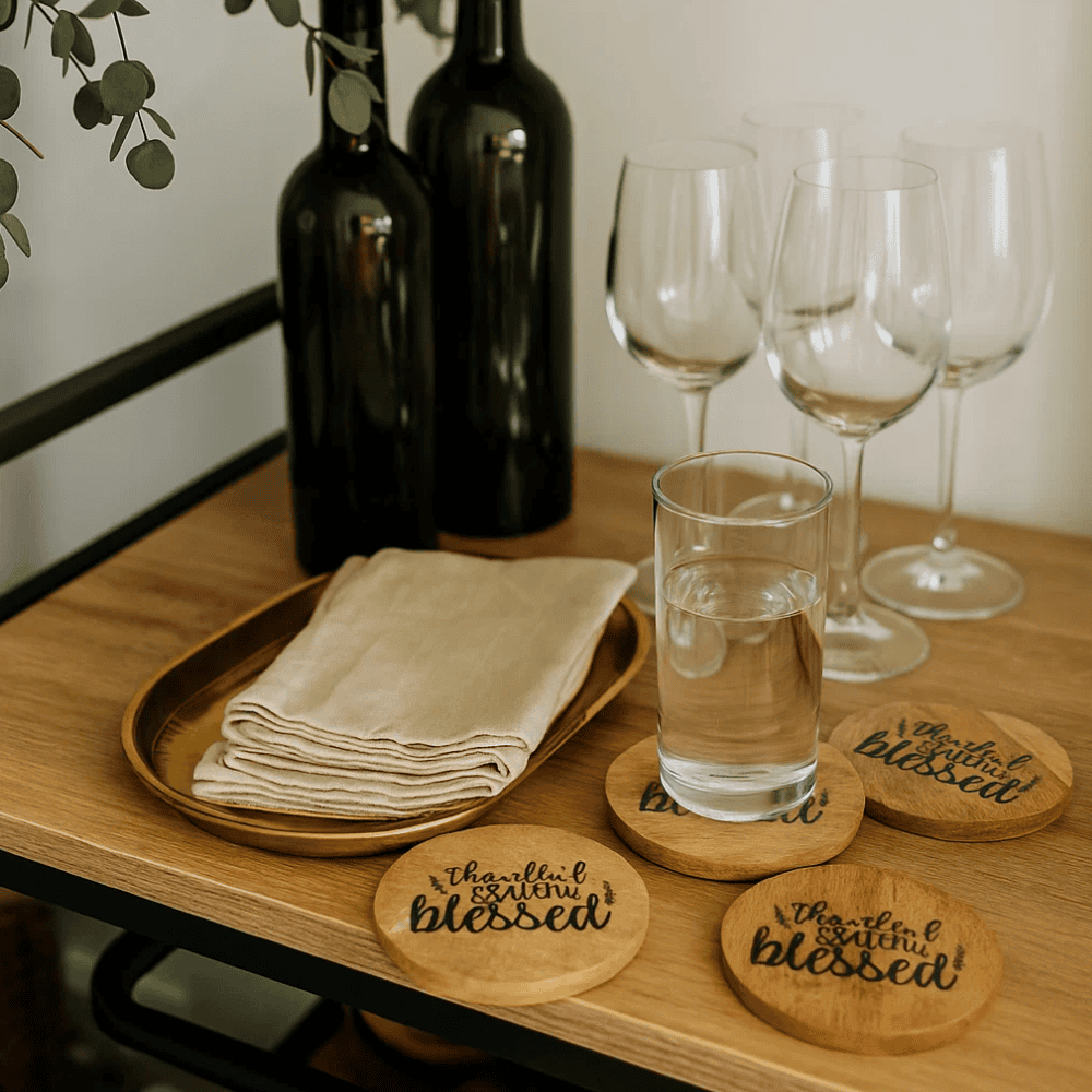 Grateful Blessed Wood Coasters