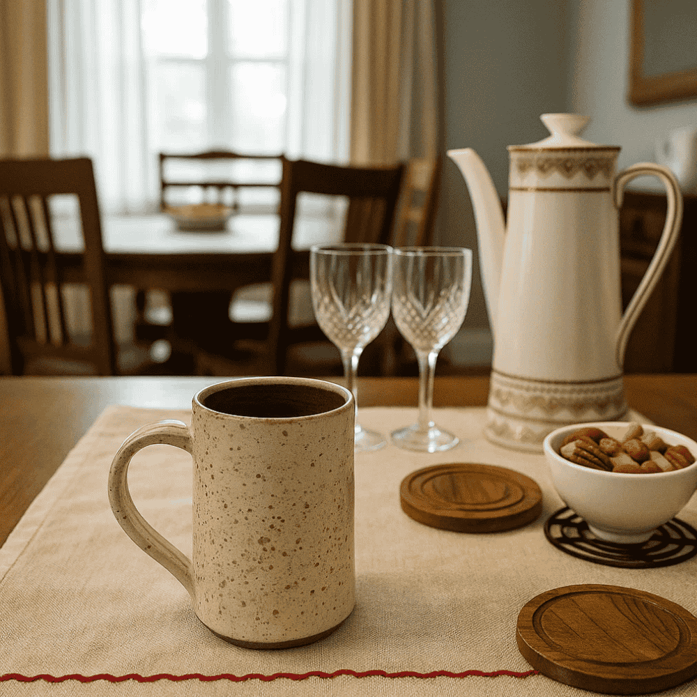 Winter White Clay Beer Mug